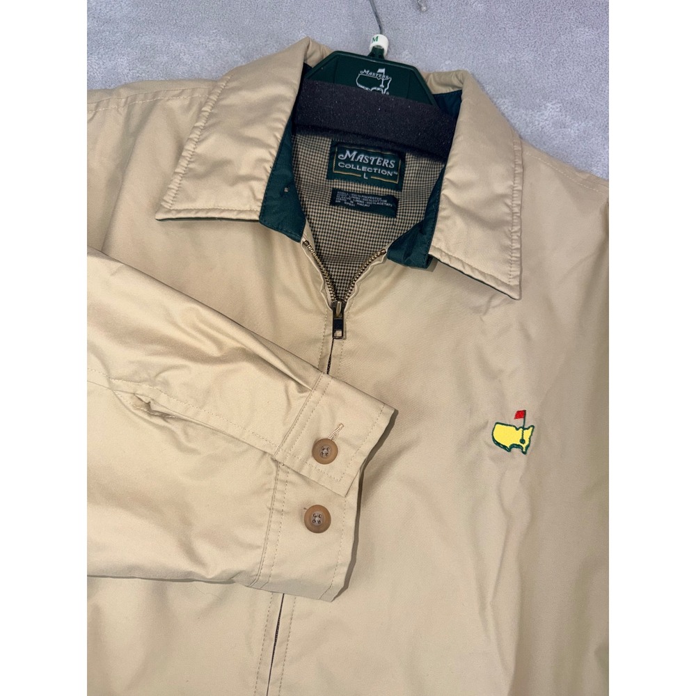 Masters Collection Mens Large Tan Golf Windbreaker Jacket‎ Augusta National Logo